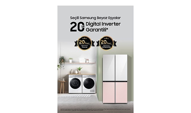 Samsung buzdolabı ve çamaşır makinelerinde 20 yıl garanti fırsatı!